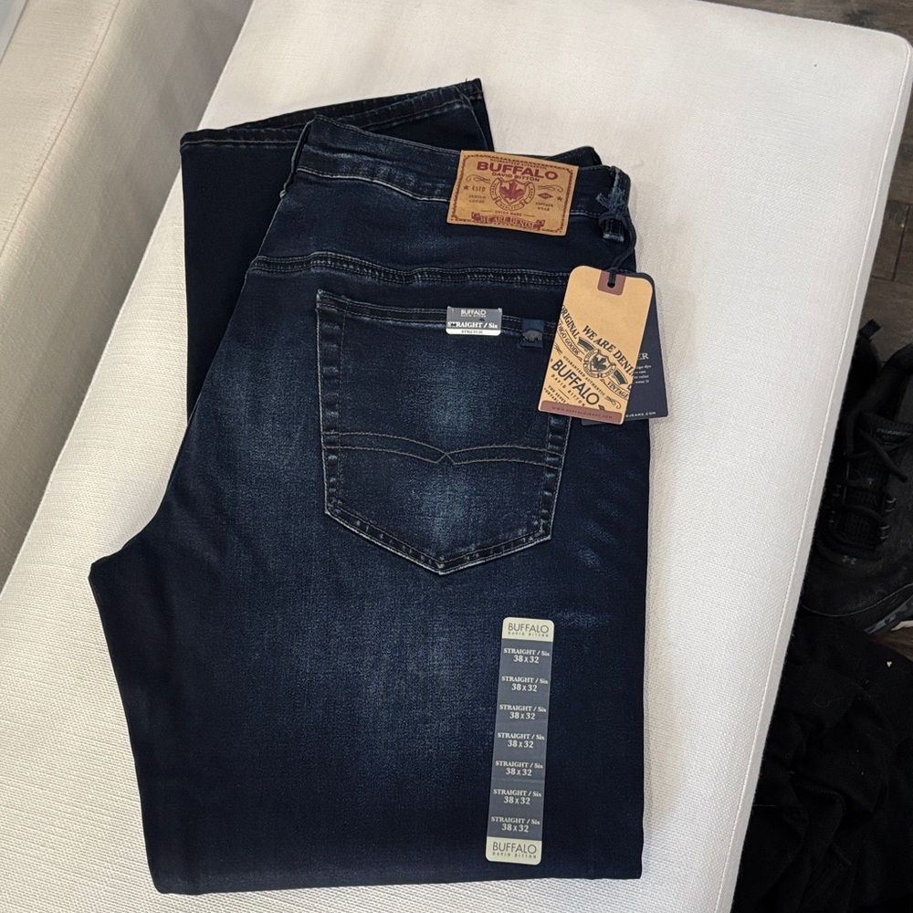 Buffalo David Bitton Men's Deep Indigo Slim Straight Jeans